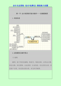 会计从业资格考试《会计电算化》模拟练习试题