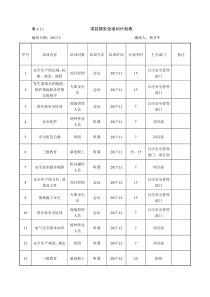 4.1.1项目部安全培训计划表(内容)