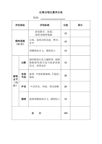 红歌比赛评分表