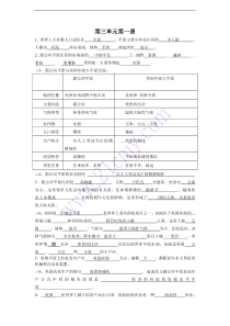 人教版七上历史与社会第三单元填空题(含答案)