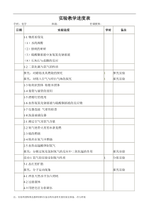 人教版九年级化学实验教学进度