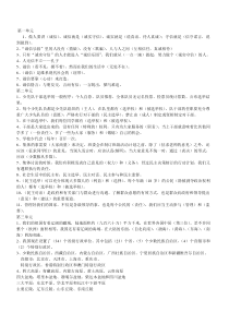 人教版五年级品德与社会上册复习知识点