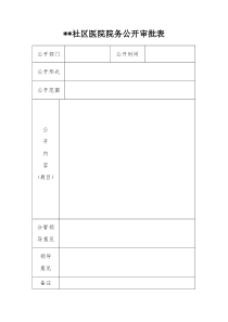 医院院务公开审批表