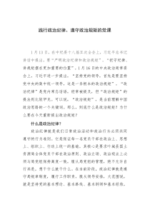 什么是政治纪律政治规矩