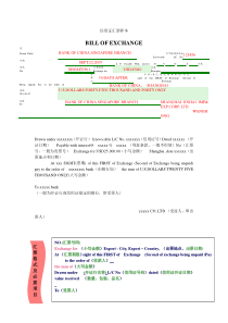 信用证下汇票填制样本实例教程