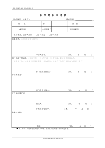 员工离职申请表(交接表)