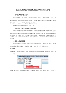 企业使用商品和服务税收分类编码操作指南