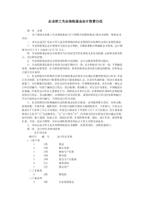 企业职工失业保险基金会计核算办法