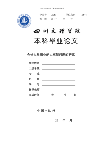 会计人员职业能力框架问题的研究