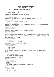 会计从业资格考试会计基础分录练习题(全)带答案