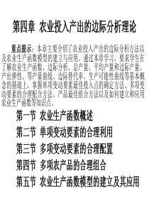 第四章 农业投入产出的边际分析理论1