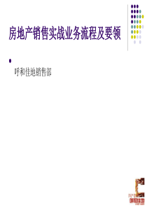 房地产销售实战业务流程及要领黄鹏