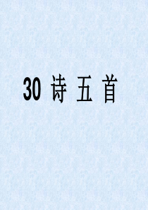 人教版八年级下语文配套30课《诗五首》参考答案