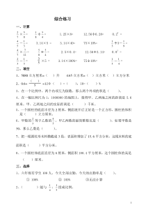 人教版六年级下学期数学期中巩固综合练习