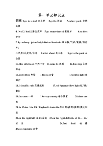 人教版六年级英语上册复习知识点(1-3)