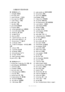 人教版初中英语单词表