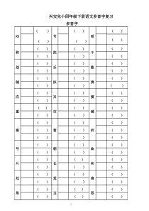 人教版四年级下册字词句总复习题库