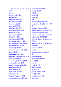 人教版小学英语六年级上下册单词表(带有音标)