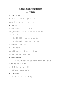 人教版小学语文六年级复习资料