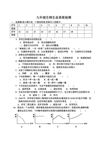 九年级生态系统检测