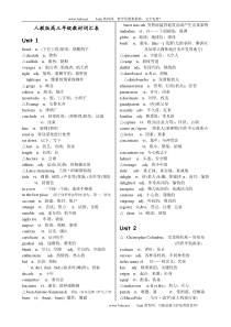 人教版教材高三英语词汇表【按单元顺序】