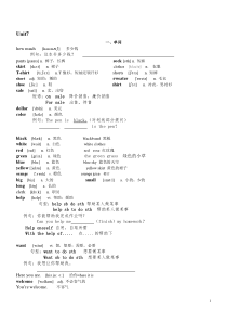 人教版英语初一上7-9单元知识点及练习(适合基础差的学生)