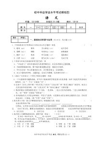 人教版语文中考模拟题四及答案