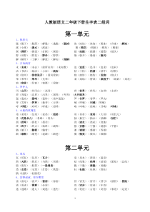 人教版语文二年级下册生字表二组词(蓝)