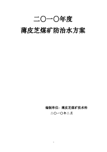 二〇一〇年度防治水方案