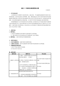 人教版高中生物教案叶绿体色素的提取和分离