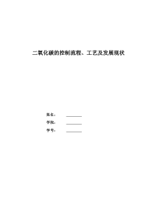 二氧化碳的控制流程工艺及发展现状