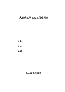 人身伤亡事故应急处置预案