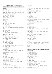 仁爱英语七年级下册单词表(中译英)