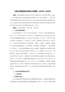 云南白药集团股份有限公司股票(000538)的分析