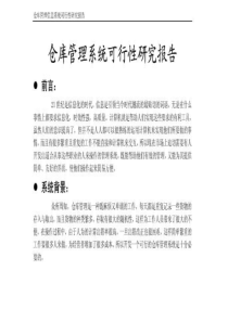 仓储系统可行性分析报告