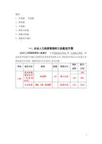 企业人力资源管理师三级总复习题型