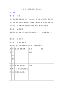 企业员工聘用与用工管理制度