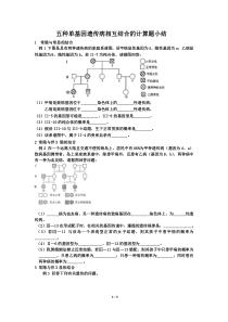 五种单基因遗传病相互结合的计算题小结