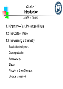 绿色化学与化工导论Chapter 1 introduction