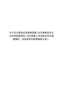 产安全事故应急救援预案(