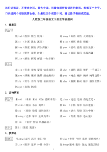 二年级下册第1234单元组词表