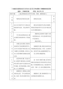 二年级下册语文教研主题