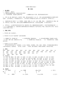 二年级下学期期末各单元复习重点