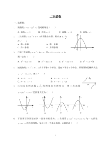 二次函数测试题及答案