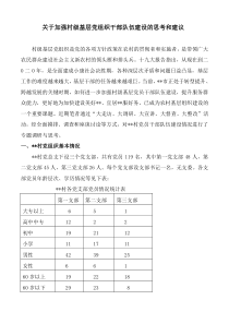 关于加强村级基层党组织干部队伍建设的思考和建议