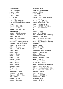 人教新目标七年级上册单词一览(黑体字)