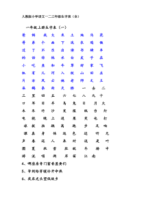 人教版一二三年级生字表(全)