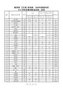 中小学体育器材标准及报价