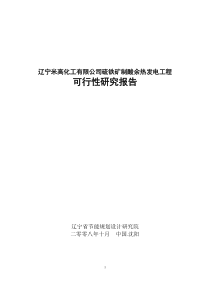 辽宁米高化工有限公司硫铁矿制酸余热发电工程