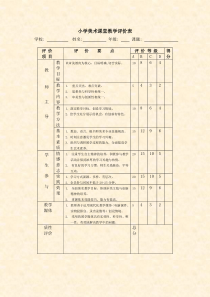 小学美术课堂教学评价表